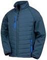 Heren Softshell Jas Result Recycled Compass Padded Navy-Royal Blue